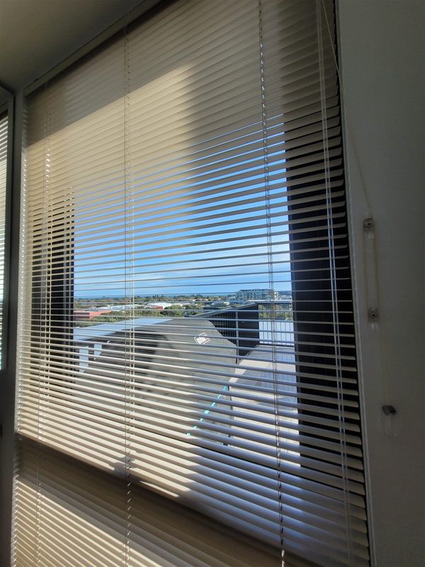 Aluminium venetian blinds on a bathroom window